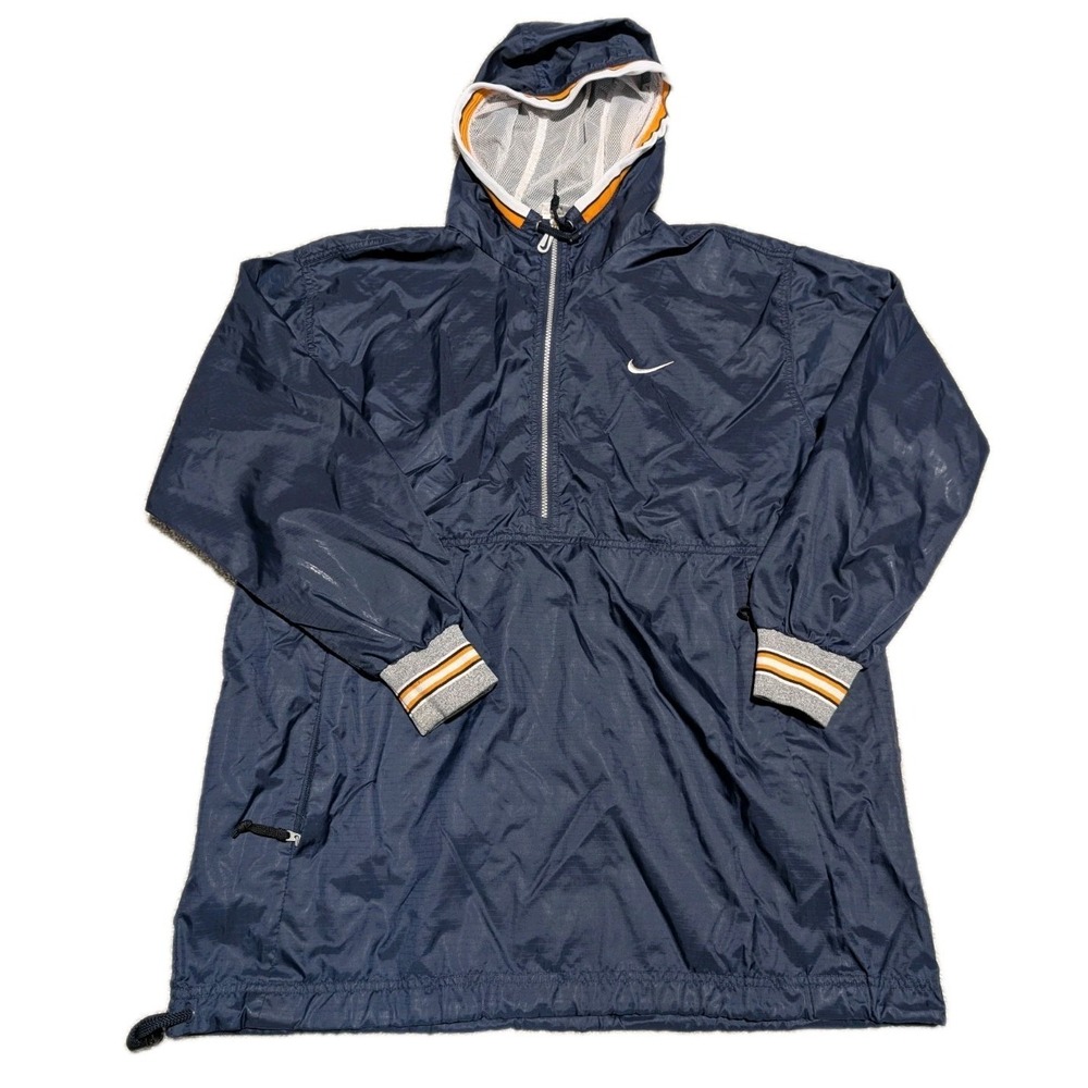 Vintage‎ Nike Navy Blue Windbreaker Pullover Jacket Size Large 90s